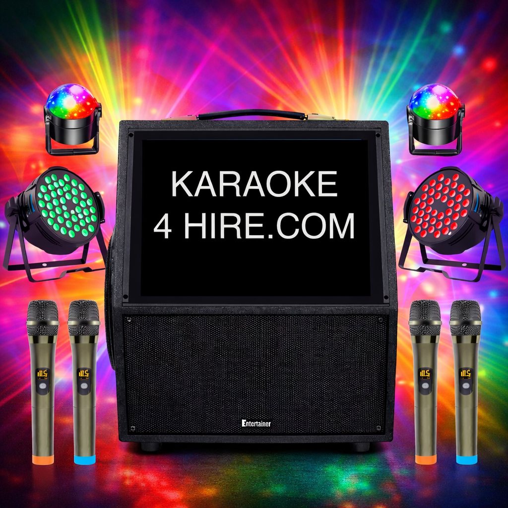 Karaoke Machine Plus Lighting! (4 x Wireless Microphones)